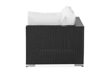 Bahamas Vänstermodul utomhus 140 cm i konstrotting - Svart / Vita dynor - Utemöbler & utemiljö - Övrigt utemöbler - Moduler utesoffa