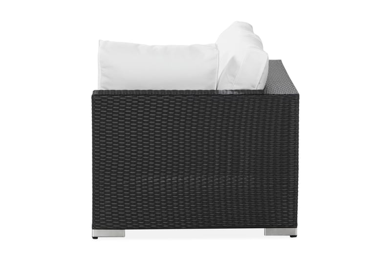 Bahamas Vänstermodul utomhus 140 cm i konstrotting - Svart / Vita dynor - Utemöbler & utemiljö - Övrigt utemöbler - Moduler utesoffa