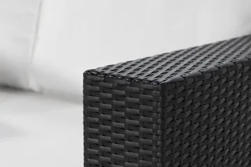 Bahamas Vänstermodul utomhus 140 cm i konstrotting - Svart / Vita dynor - Utemöbler & utemiljö - Övrigt utemöbler - Moduler utesoffa