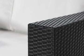 Bahamas Vänstermodul utomhus 140 cm i konstrotting - Svart / Vita dynor - Utemöbler & utemiljö - Övrigt utemöbler - Moduler utesoffa