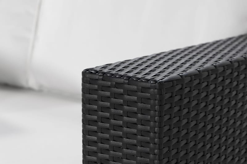Bahamas Vänstermodul utomhus 140 cm i konstrotting - Svart / Vita dynor - Utemöbler & utemiljö - Övrigt utemöbler - Moduler utesoffa