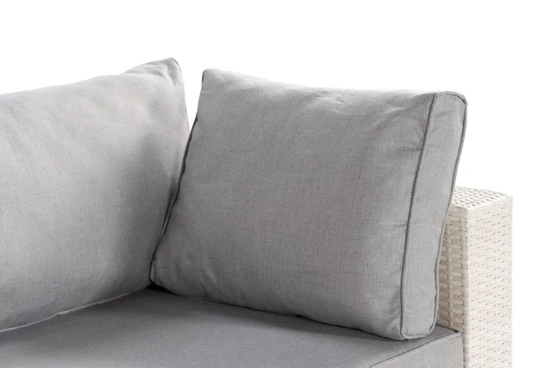 Bahamas Vänstermodul utomhus 140 cm i konstrotting - Vit / Ljusgrå dynor - Utemöbler & utemiljö - Övrigt utemöbler - Moduler utesoffa