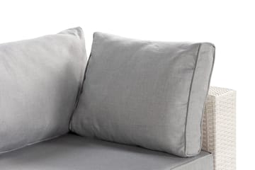 Bahamas Vänstermodul utomhus 140 cm i konstrotting - Vit / Ljusgrå dynor - Utemöbler & utemiljö - Övrigt utemöbler - Moduler utesoffa