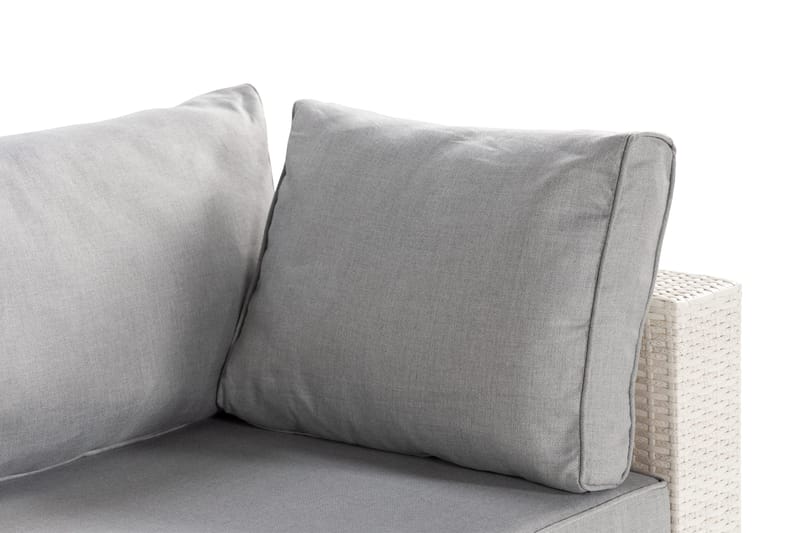 Bahamas Vänstermodul utomhus 140 cm i konstrotting - Vit / Ljusgrå dynor - Utemöbler & utemiljö - Övrigt utemöbler - Moduler utesoffa