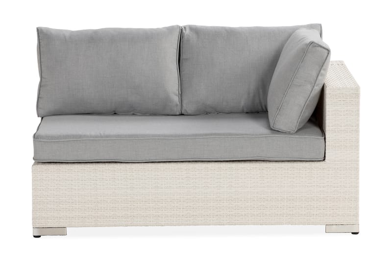 Bahamas Vänstermodul utomhus 140 cm i konstrotting - Vit / Ljusgrå dynor - Utemöbler & utemiljö - Övrigt utemöbler - Moduler utesoffa