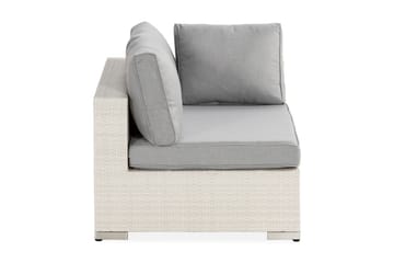 Bahamas Vänstermodul utomhus 140 cm i konstrotting - Vit / Ljusgrå dynor - Utemöbler & utemiljö - Övrigt utemöbler - Moduler utesoffa