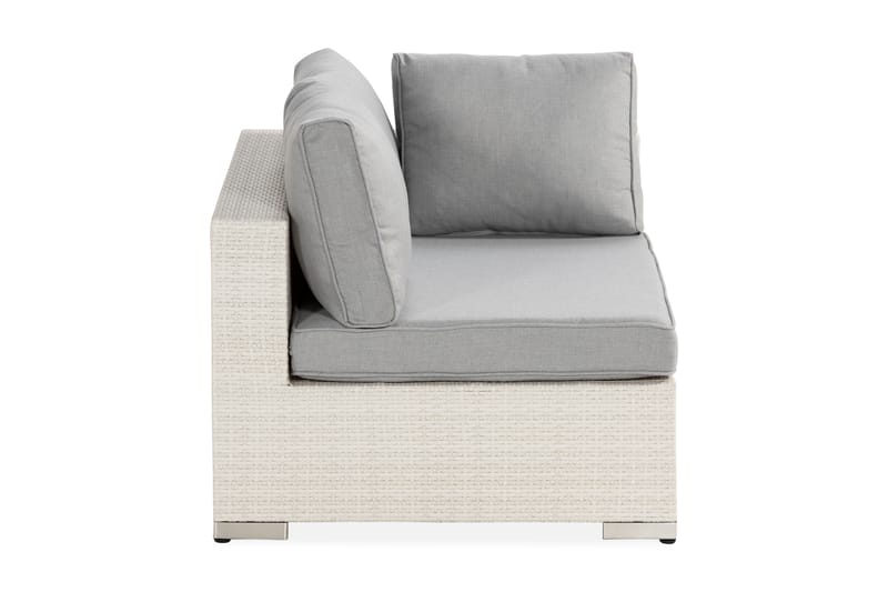 Bahamas Vänstermodul utomhus 140 cm i konstrotting - Vit / Ljusgrå dynor - Utemöbler & utemiljö - Övrigt utemöbler - Moduler utesoffa