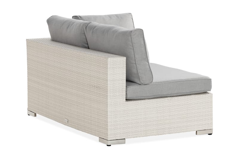 Bahamas Vänstermodul utomhus 140 cm i konstrotting - Vit / Ljusgrå dynor - Utemöbler & utemiljö - Övrigt utemöbler - Moduler utesoffa