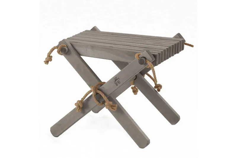 Fotpall EcoFurn Lilli Björk Oljad Grå, Björk Oljad Grå