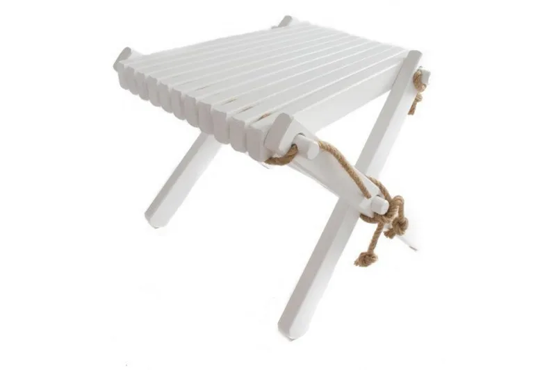 Fotpall EcoFurn Lilli Björk Oljad Vit, Björk Oljad Vit