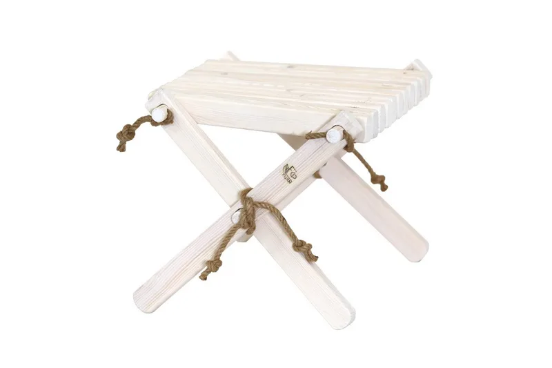 Fotpall Hillerstorp Lilli Furu laserad vit, Furu laserad vit