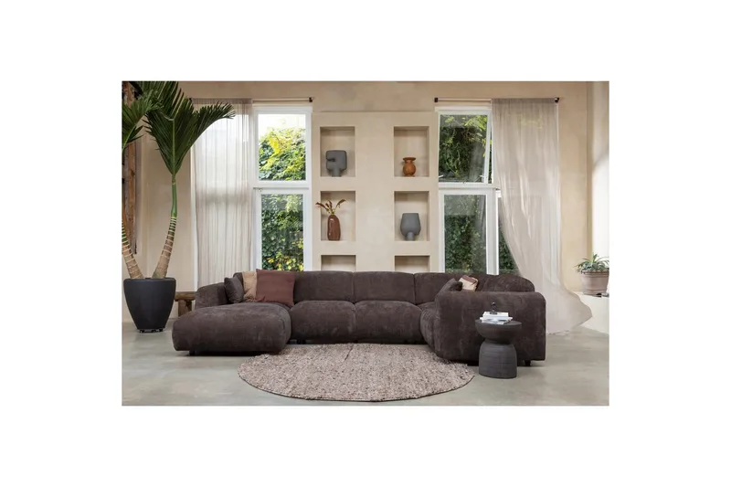 Hörnsoffa Cloud - Varm Brun, Höger - Möbler - Soffa - Hörnsoffa - Hörnsoffa med divan