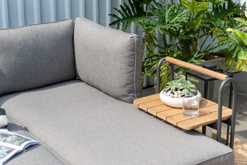 L-Soffa Utomhus TOPAZ 4-sits - magnesiumgrå - Utemöbler & utemiljö - Loungemöbler - Loungesoffor