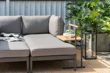 L-Soffa Utomhus TOPAZ 4-sits - magnesiumgrå - Utemöbler & utemiljö - Loungemöbler - Loungesoffor