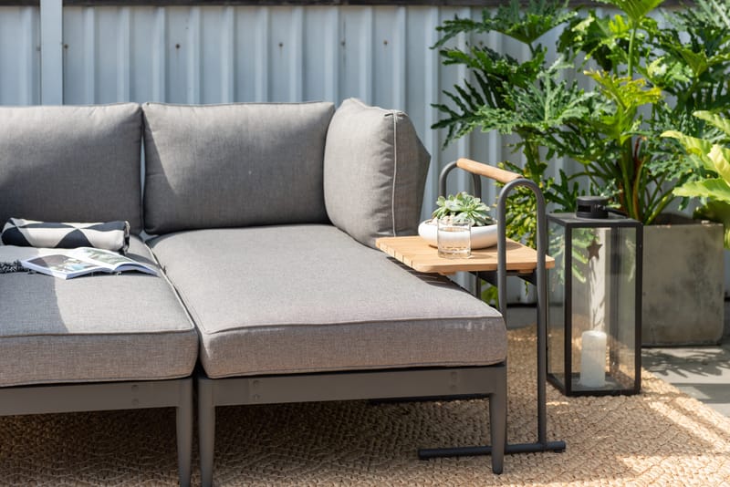 L-Soffa Utomhus TOPAZ 4-sits - magnesiumgrå - Utemöbler & utemiljö - Loungemöbler - Loungesoffor