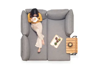 L-Soffa Utomhus TOPAZ 4-sits - magnesiumgrå - Utemöbler & utemiljö - Loungemöbler - Loungesoffor