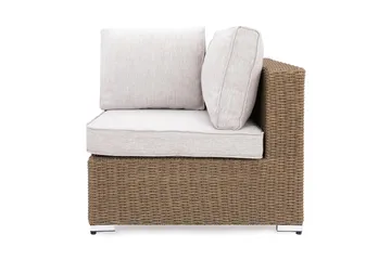 Marcus Hörnmodul utomhus med Dyna i konstrotting - Natur Beige / Vita dynor - Utemöbler & utemiljö - Övrigt utemöbler - Moduler utesoffa