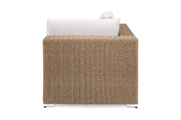 Marcus Hörnmodul utomhus med Dyna i konstrotting - Natur Beige / Vita dynor - Utemöbler & utemiljö - Övrigt utemöbler - Moduler utesoffa