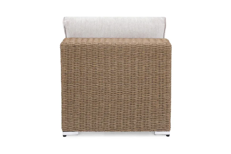 Marcus Mittmodul utomhus med Dyna i Konstrotting - Natur Beige / Vita dynor - Utemöbler & utemiljö - Övrigt utemöbler - Moduler utesoffa - Mittmodul utesoffa