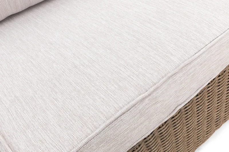 Marcus Mittmodul utomhus med Dyna i Konstrotting - Natur Beige / Vita dynor - Utemöbler & utemiljö - Övrigt utemöbler - Moduler utesoffa - Mittmodul utesoffa