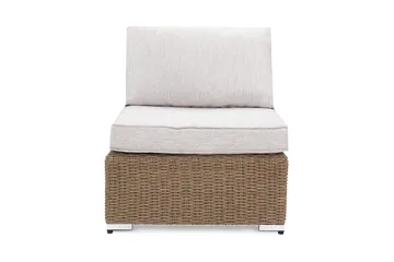 Marcus Mittmodul utomhus med Dyna i Konstrotting - Natur Beige / Vita dynor - Utemöbler & utemiljö - Övrigt utemöbler - Moduler utesoffa - Mittmodul utesoffa