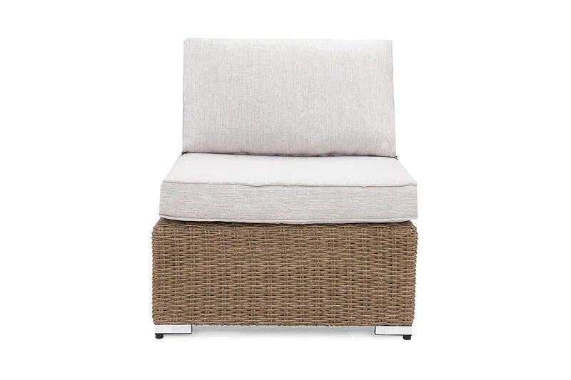 Marcus Mittmodul utomhus med Dyna i Konstrotting - Natur Beige / Vita dynor - Utemöbler & utemiljö - Övrigt utemöbler - Moduler utesoffa - Mittmodul utesoffa