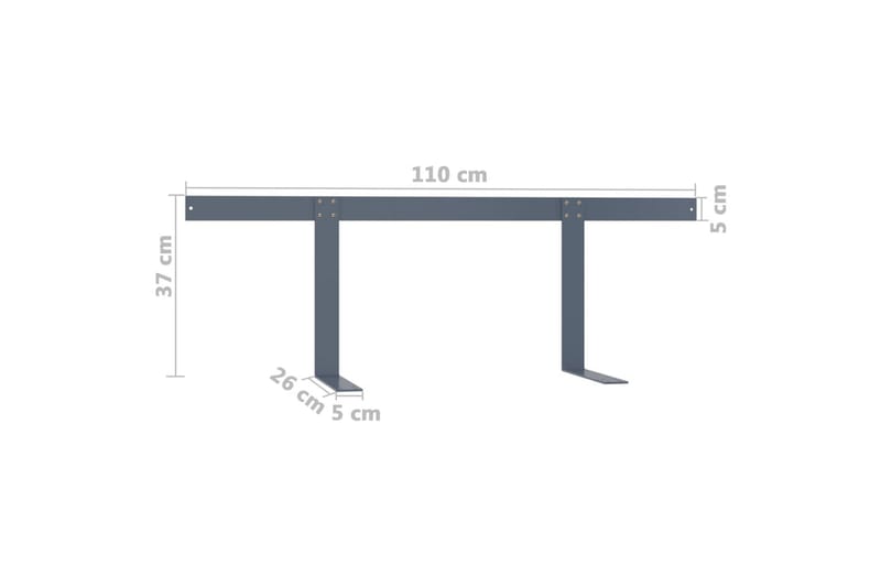 Ryggstöd för pallsoffa ljusgrå 110 cm järn - Grå - Balkongstol - Fotpall & pall utomhus - Pall utomhus