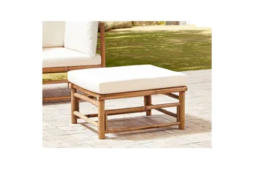 Trädgårdsfotpall Cerreto Vit/ljust trä - Vit/ljust trä - Utemöbler & utemiljö - Övrigt utemöbler - Moduler utesoffa