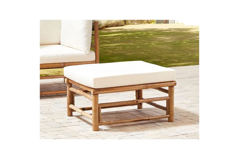 Trädgårdsfotpall Cerreto Vit/ljust trä - Vit/ljust trä - Utemöbler & utemiljö - Övrigt utemöbler - Moduler utesoffa