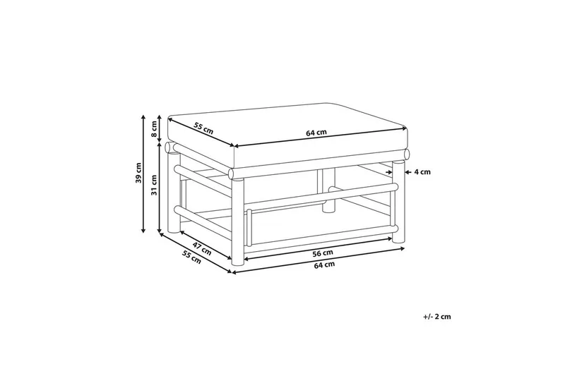 Trädgårdsfotpall Cerreto Vit/ljust trä - Vit/ljust trä - Utemöbler & utemiljö - Övrigt utemöbler - Moduler utesoffa