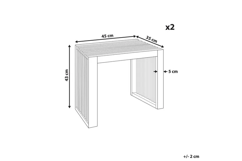 Trädgårdspallar set om 2 Bellano - Utemöbler & utemiljö - Övrigt utemöbler - Moduler utesoffa - Fotpall & pall utomhus