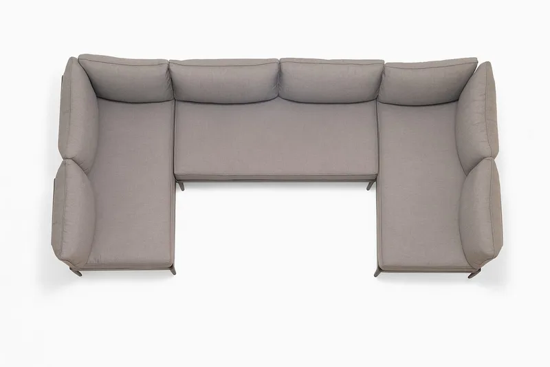 U-Soffa Utomhus TOPAZ 6-sits - magnesiumgrå - Utemöbler & utemiljö - Loungemöbler - Loungesoffor