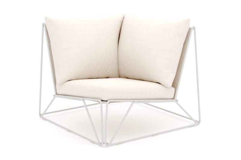 Usteryd hörnmodul utomhus i järn med vattenavisande dyna i beige, Beige