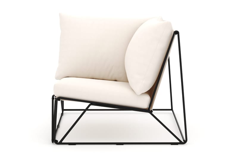 Usteryd hörnmodul utomhus i järn med vattenavisande dyna i beige - Svart - Utemöbler & utemiljö - Övrigt utemöbler - Moduler utesoffa