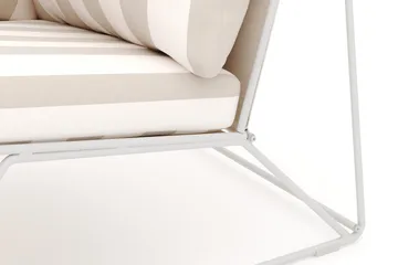 Usteryd hörnmodul utomhus i järn med vattenavisande randig dyna - Beige - Utemöbler & utemiljö - Övrigt utemöbler - Moduler utesoffa