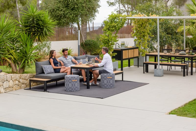 Utomhus modulsoffa Portals 3-sits - svart - Utemöbler & utemiljö - Loungemöbler - Loungesoffor