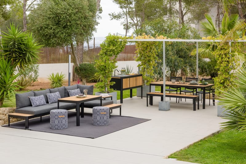 Utomhus modulsoffa Portals 3-sits - svart - Utemöbler & utemiljö - Loungemöbler - Loungesoffor