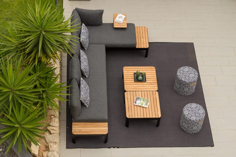 Utomhus modulsoffa Portals 3-sits - svart - Utemöbler & utemiljö - Loungemöbler - Loungesoffor