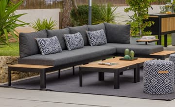 Utomhus modulsoffa Portals 3-sits - svart - Utemöbler & utemiljö - Loungemöbler - Loungesoffor