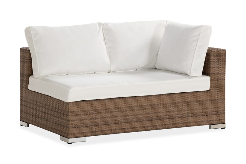 Vänstermodul Bahamas 140 cm - Sand Beige / Vita dynor - Utemöbler & utemiljö - Övrigt utemöbler - Moduler utesoffa