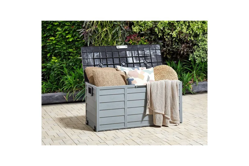 Låda Locarno Grå/svart - Grå/svart - Utemöbler & utemiljö - Utomhusförvaring - Dynförvaring - Dynbox & dynlåda