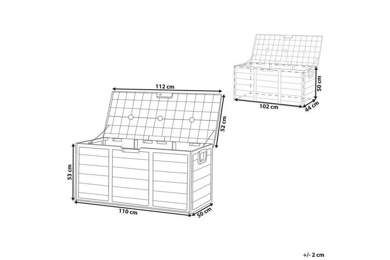 Låda Locarno Grå/svart - Grå/svart - Utemöbler & utemiljö - Utomhusförvaring - Dynförvaring - Dynbox & dynlåda