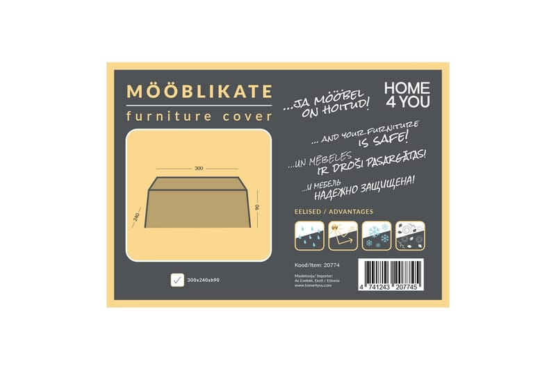 Möbelskydd 300x240x90 cm Väderbeständigt - Utemöbler & utemiljö - Övrigt utemöbler - Möbelskydd - Överdrag utemöbler