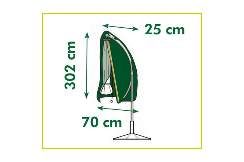Nature Ã–verdrag till parasoll 302x70x25 cm - Svart - Överdrag utemöbler