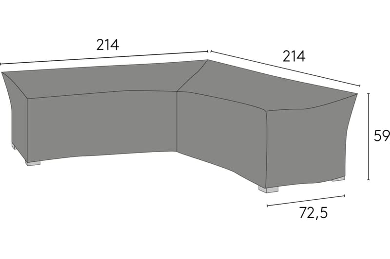 Hillerstorp Möbelskydd Lundamo 214 cm - Grå - Överdrag utemöbler