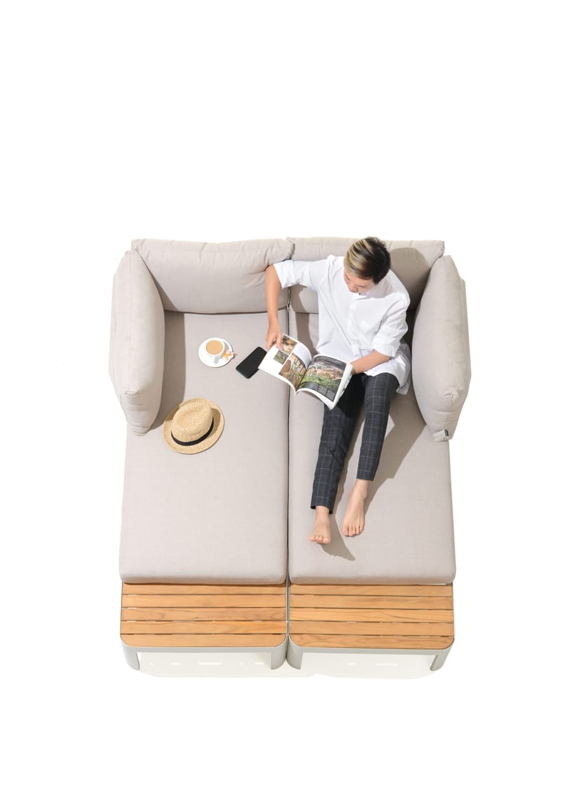 Modulset för utomhusbruk Portals 2x 2-sitssoffor - korallsand - Utemöbler & utemiljö - Loungemöbler - Loungeset & loungegrupp