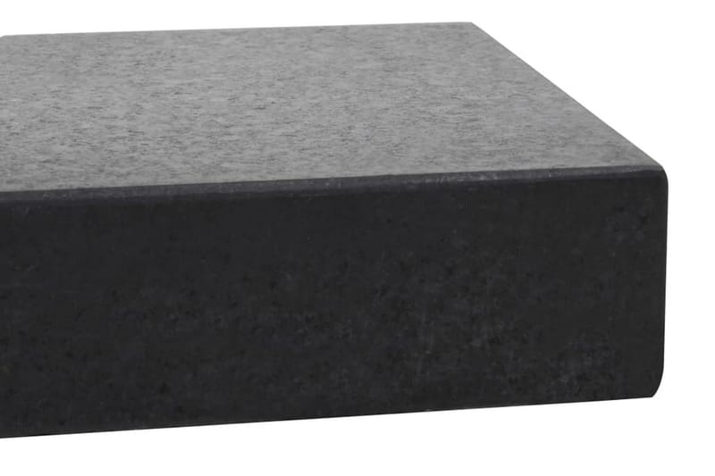 Parasollfot granit 25 kg rektangulär svart - Svart - Parasollfot