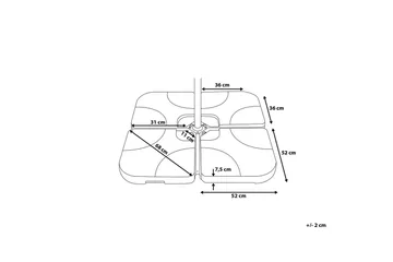 Sunny Parasollfotsvikt 52 cm 4 Delar - Svart - Utemöbler & utemiljö - Övrigt utemöbler - Tillbehör utemöbler - Parasollfot