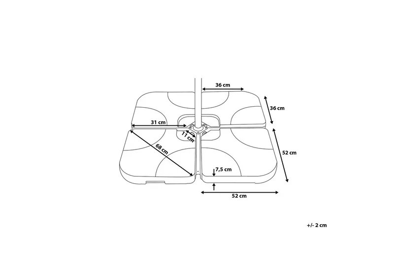 Sunny Parasollfotsvikt 52 cm 4 Delar - Svart - Utemöbler & utemiljö - Övrigt utemöbler - Tillbehör utemöbler - Parasollfot