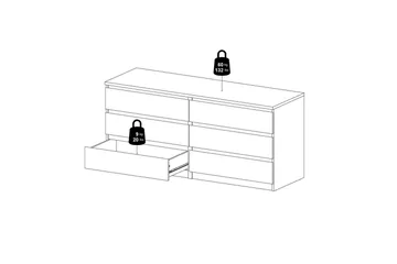 Salomns Byrå 70,1 cm - Oxidbetong/vit högglans - Förvaring - Förvaringsmöbler - Byrå